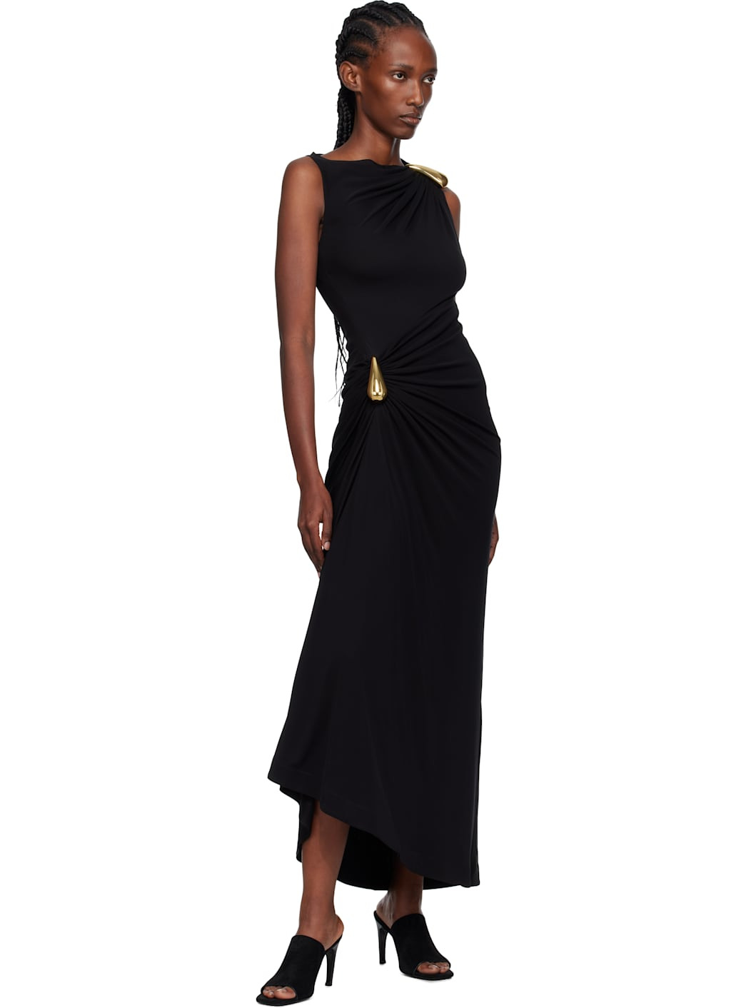 Black Viscose Jersey Maxi Dress - 4