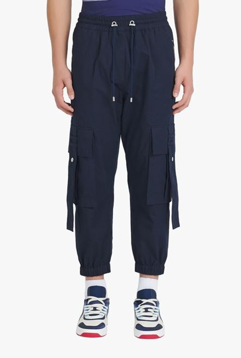 HIGH SUMMER CAPSULE - Navy blue cotton cargo pants 5