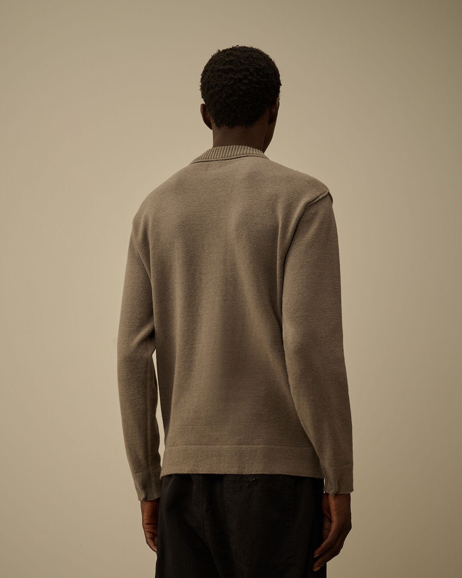 Soft Cotton Stretch Chest Pocket Crewneck Sweater - 4