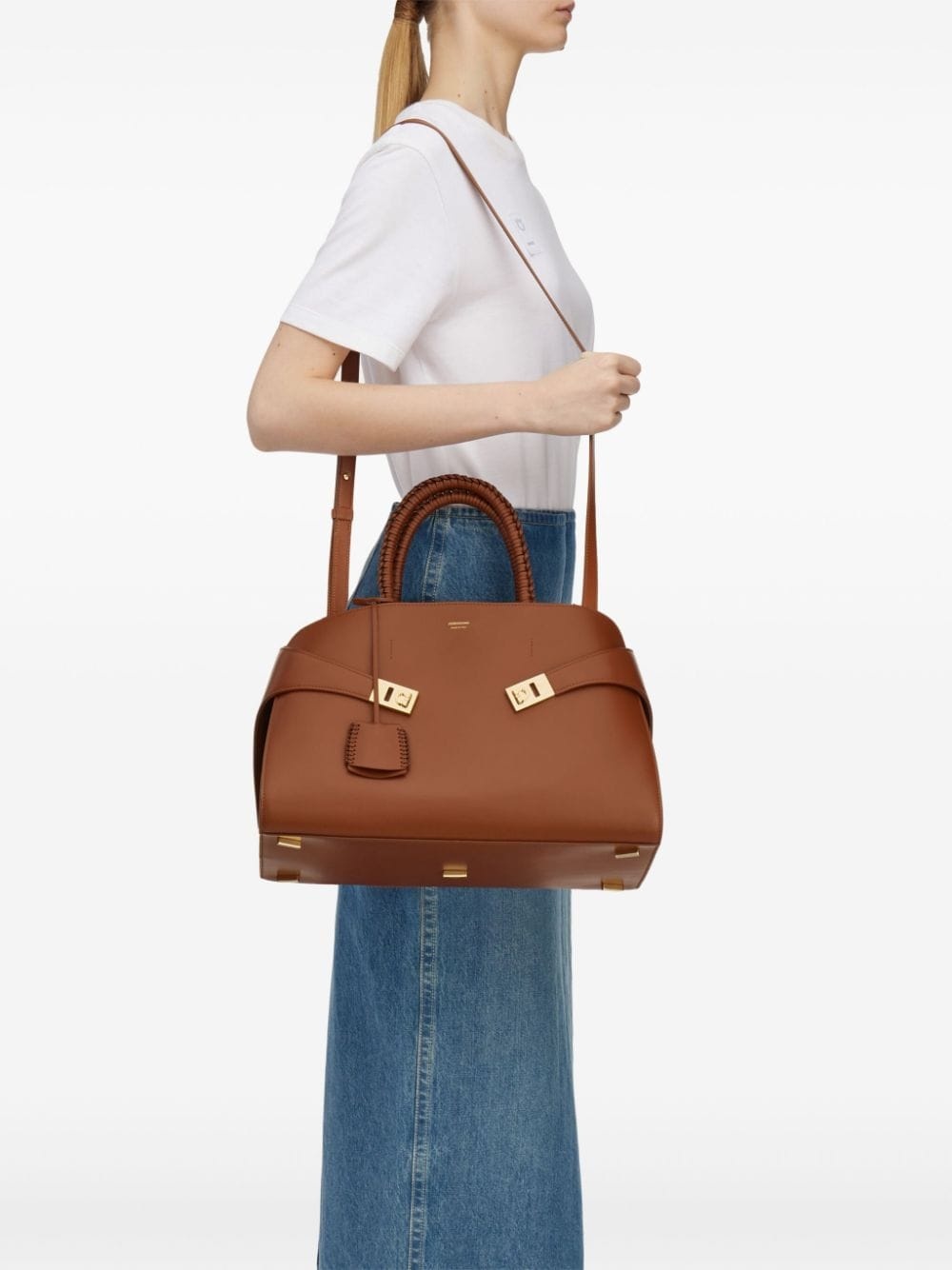 medium The Hug leather tote bag - 3
