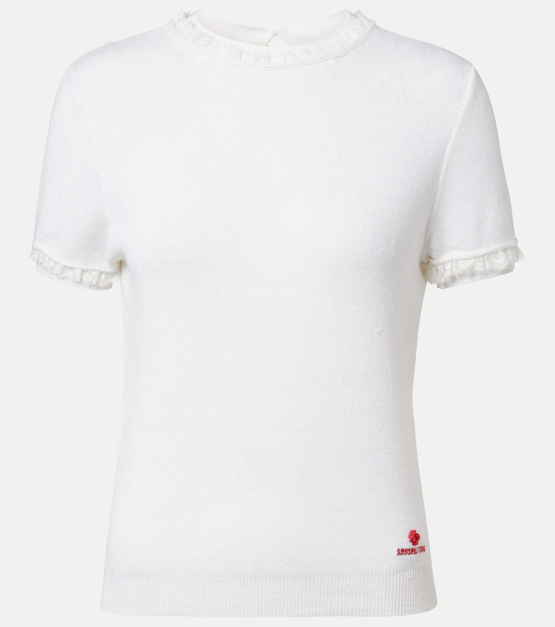 Lace-trimmed linen top - 1