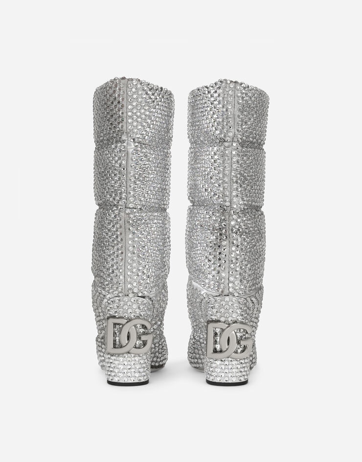 Padded nylon boots with fusible rhinestones - 3