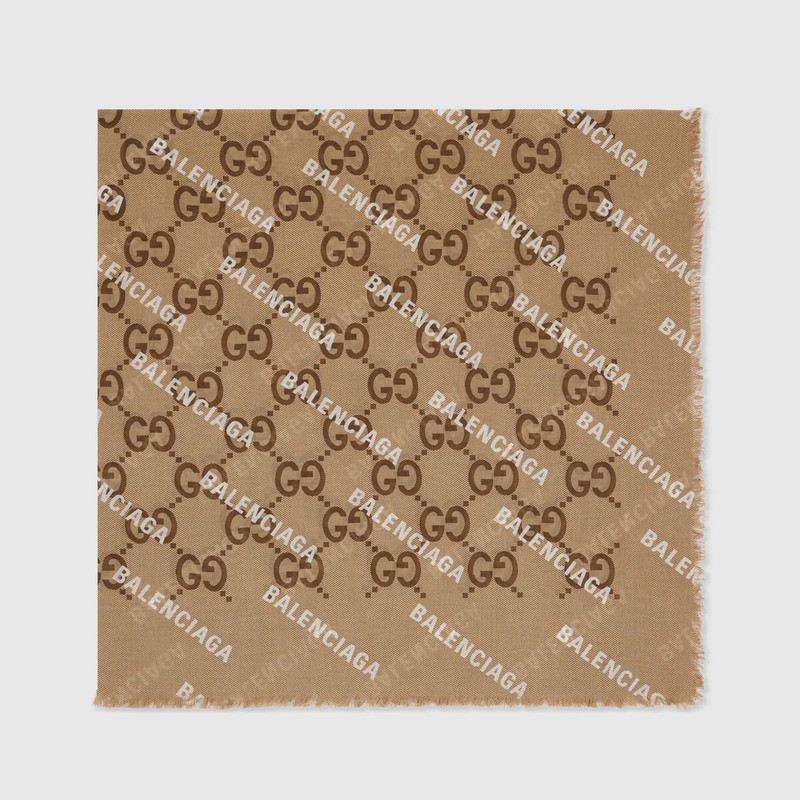 GUCCI The Hacker Project maxi GG print silk shawl outlook