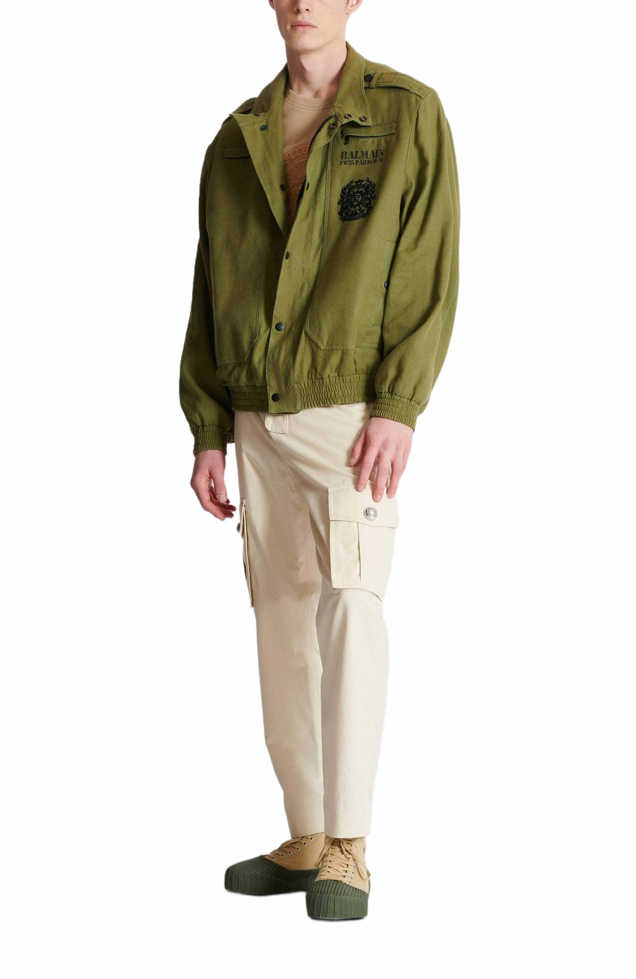Embroidered Balmain Médaille T-shirt in Beige at Nordstrom - 2