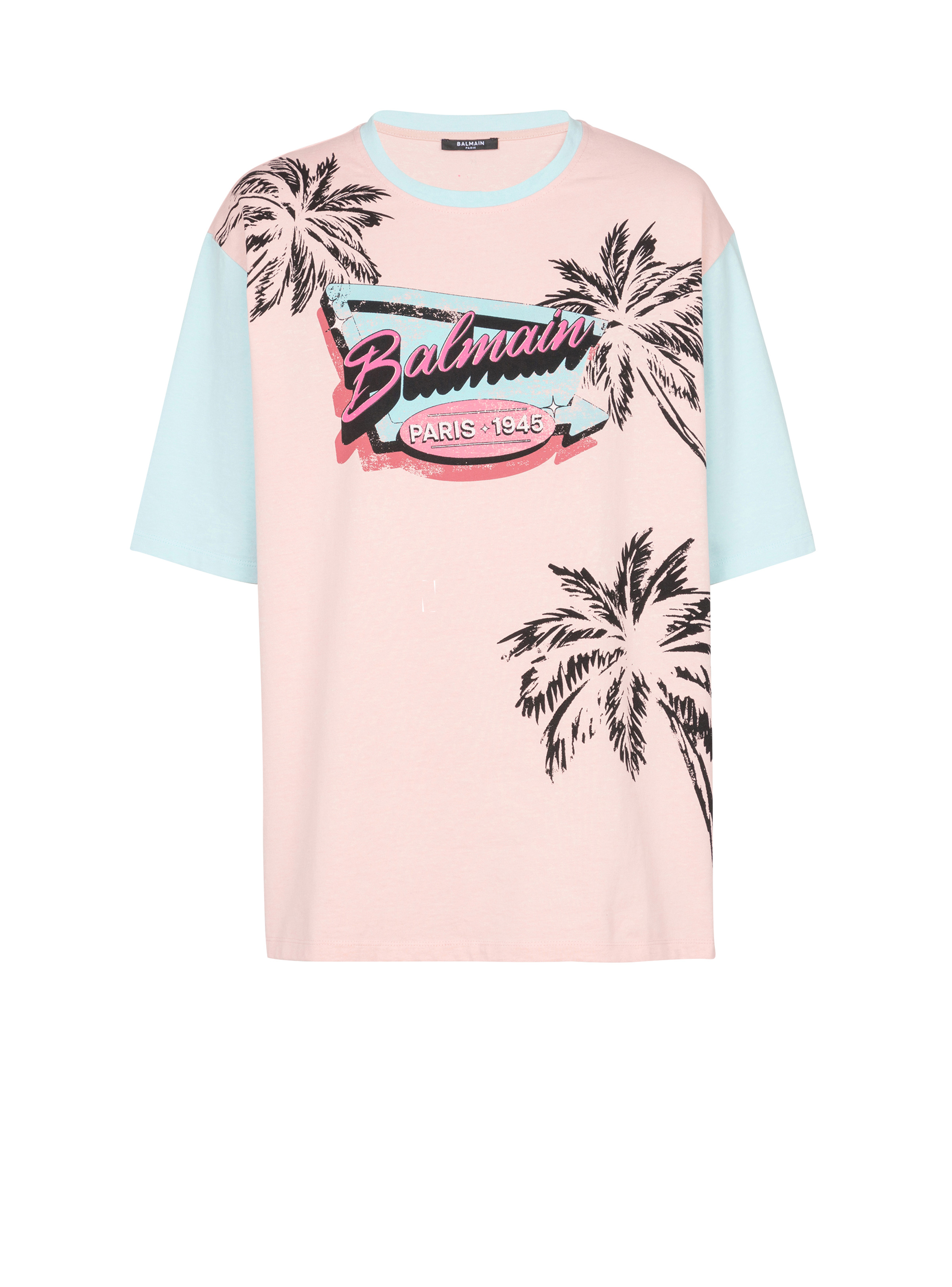 Loose Balmain Miami printed T-shirt - 1