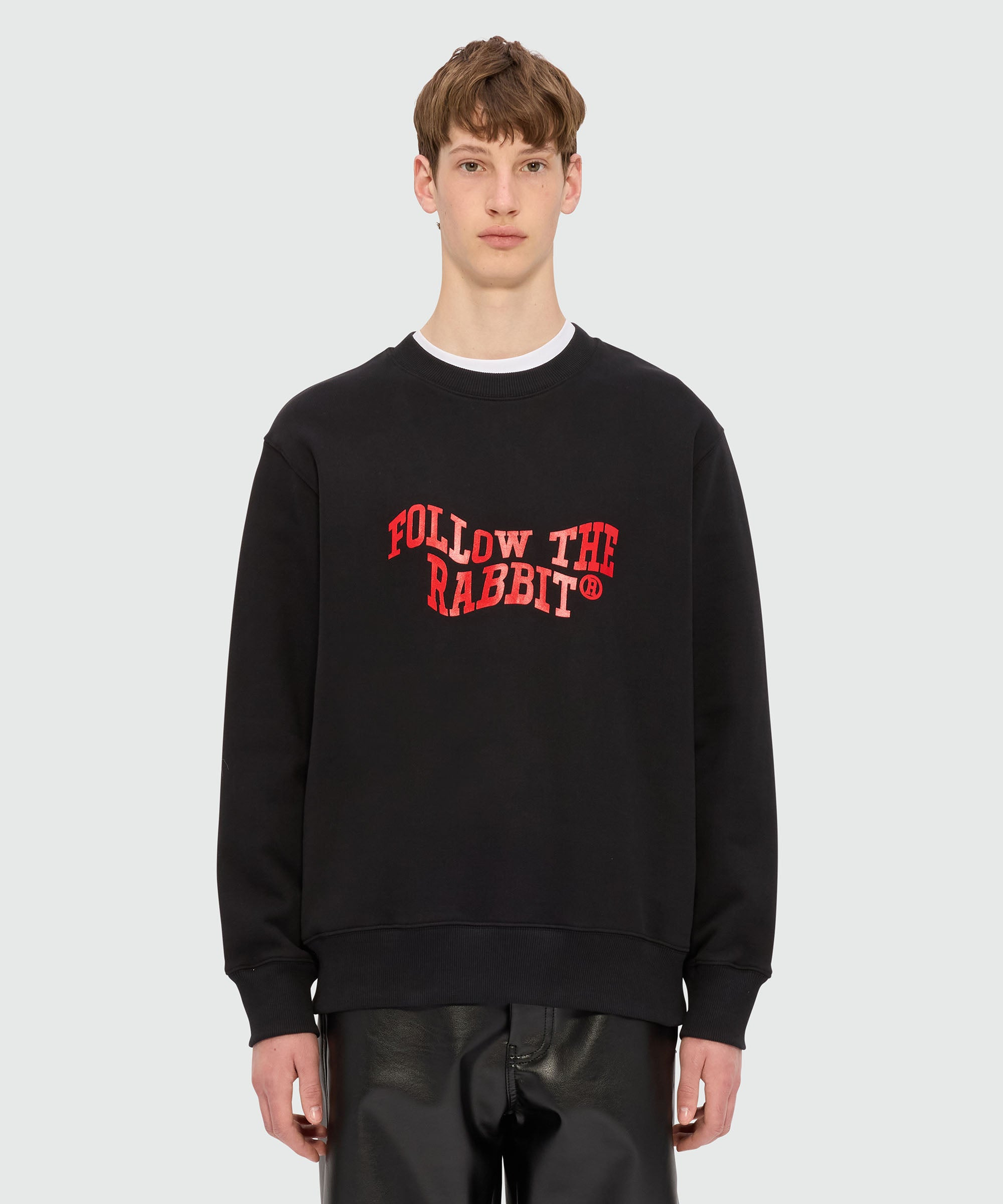 Black jersey sweatshirt with MSGM "Follow the Rabbit®" graphic - 2