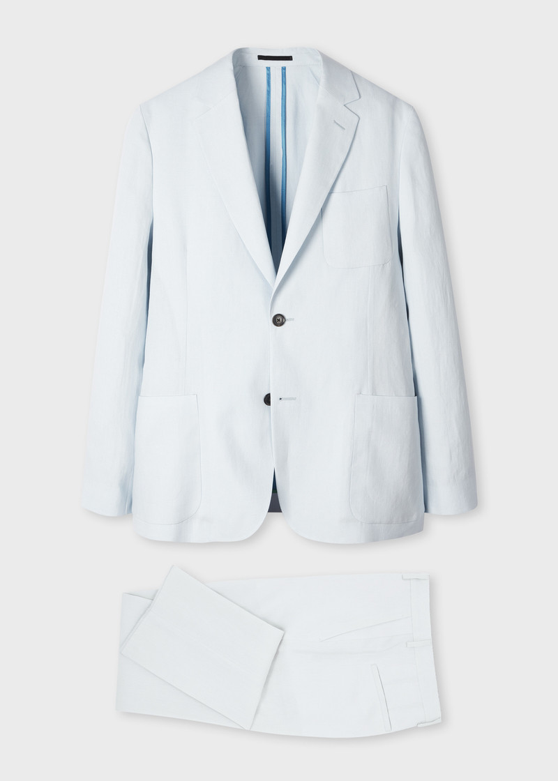 Pale Blue Linen Suit 1