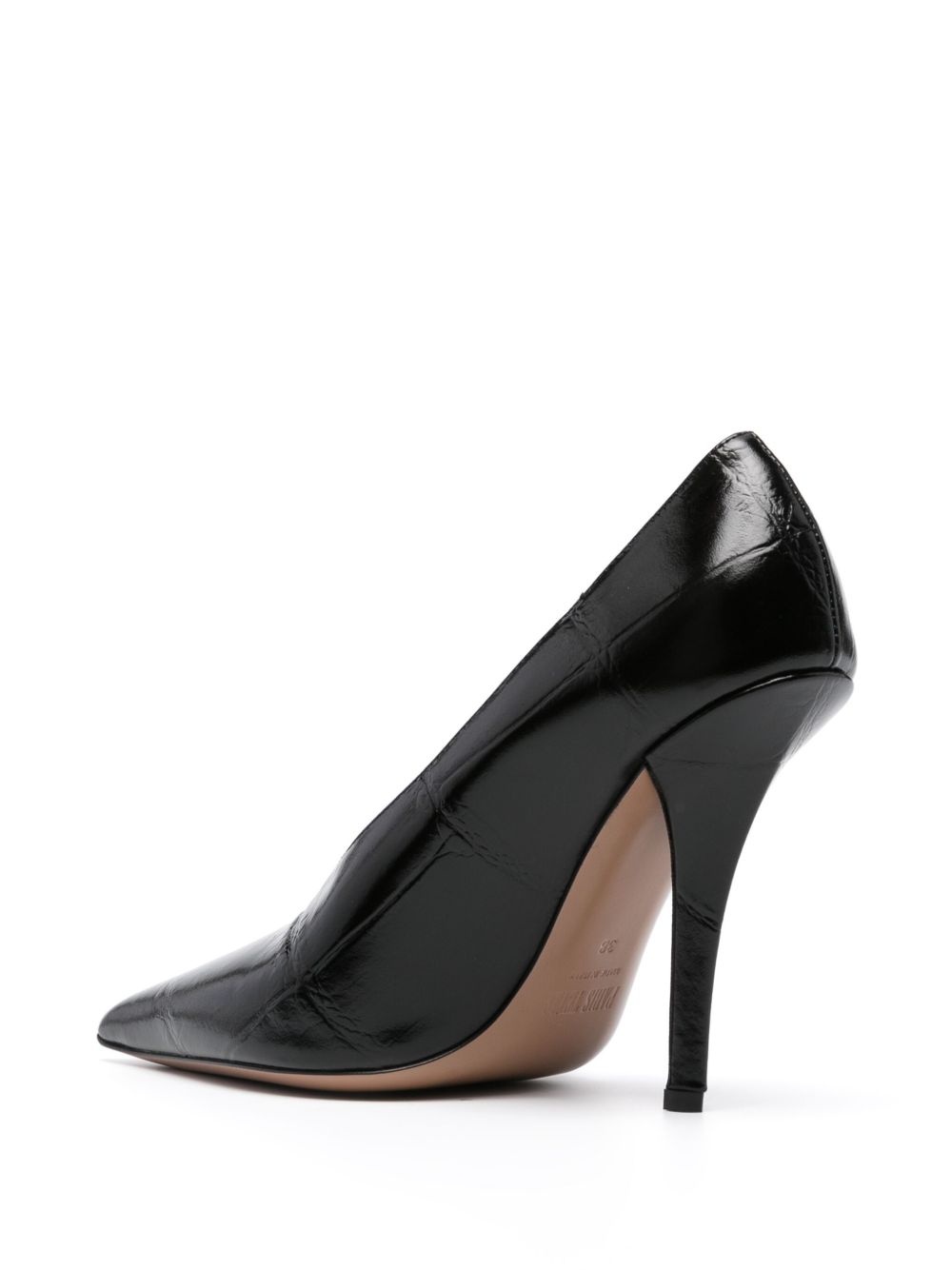 110mm textured-leather pumps - 3