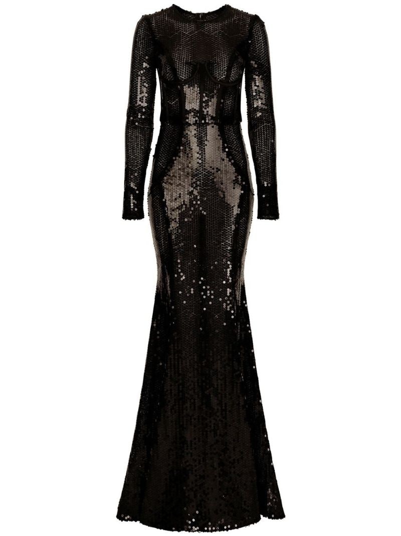 floor-length sequin dress - 1