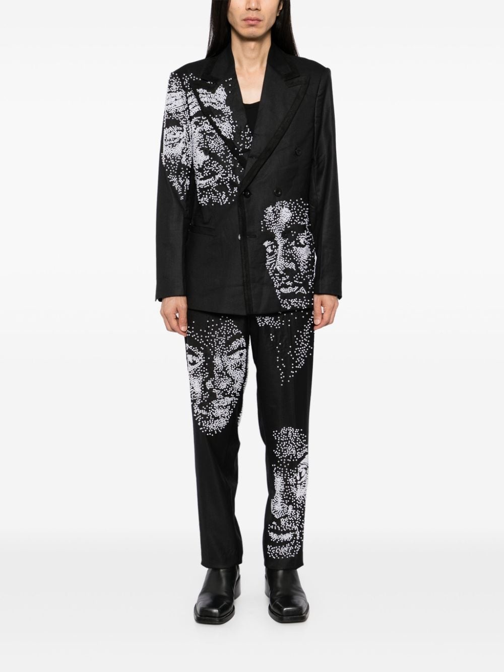 Embellished Face blazer - 2