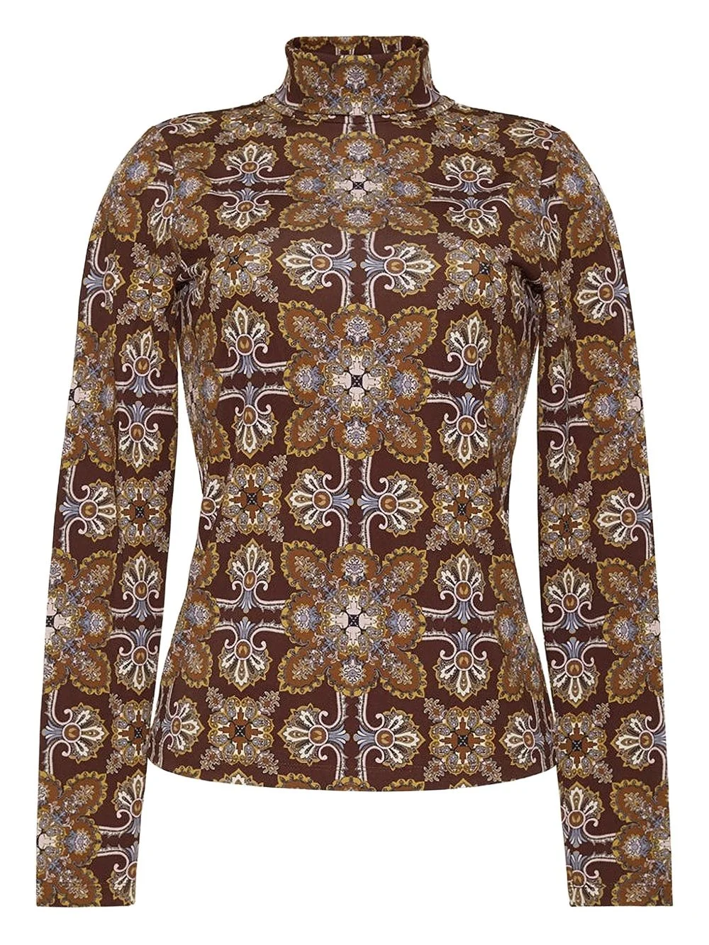 printed mock-neck top - 1