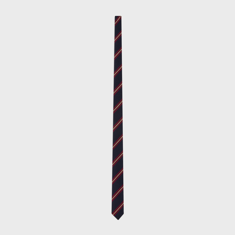 thin tie in striped silk 1