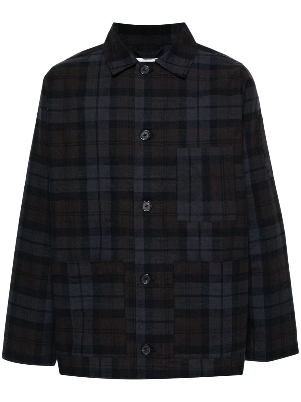 check-pattern shirt jacket - 1