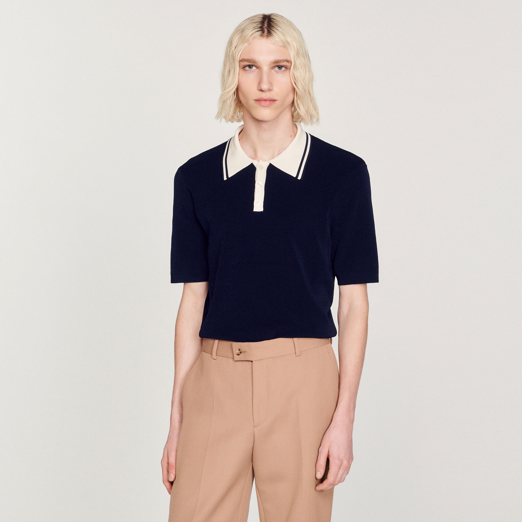 Contrasting collar polo shirt - 5