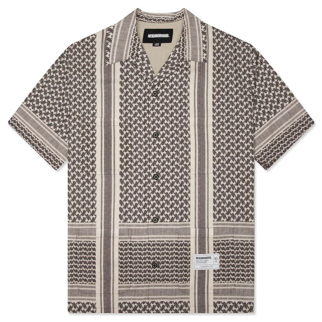 SHEMAGH PATTERN S/S SHIRT - BLACK - 1