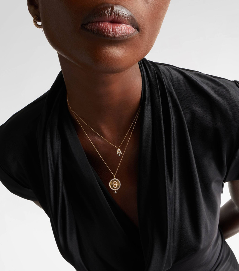 PERSÉE Alphabet A 18kt gold necklace with diamonds outlook