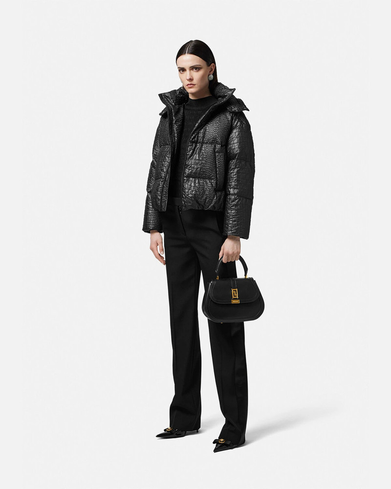 VERSACE Croc-Lacquered Cloquet Puffer Jacket outlook