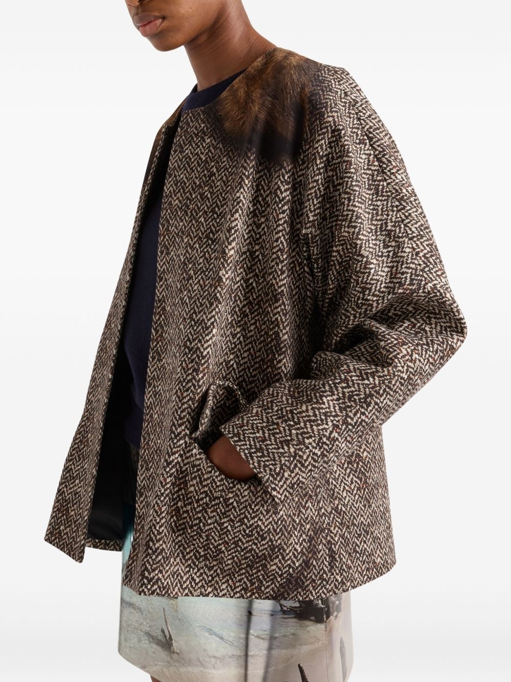 single-breasted printed jacket - 5
