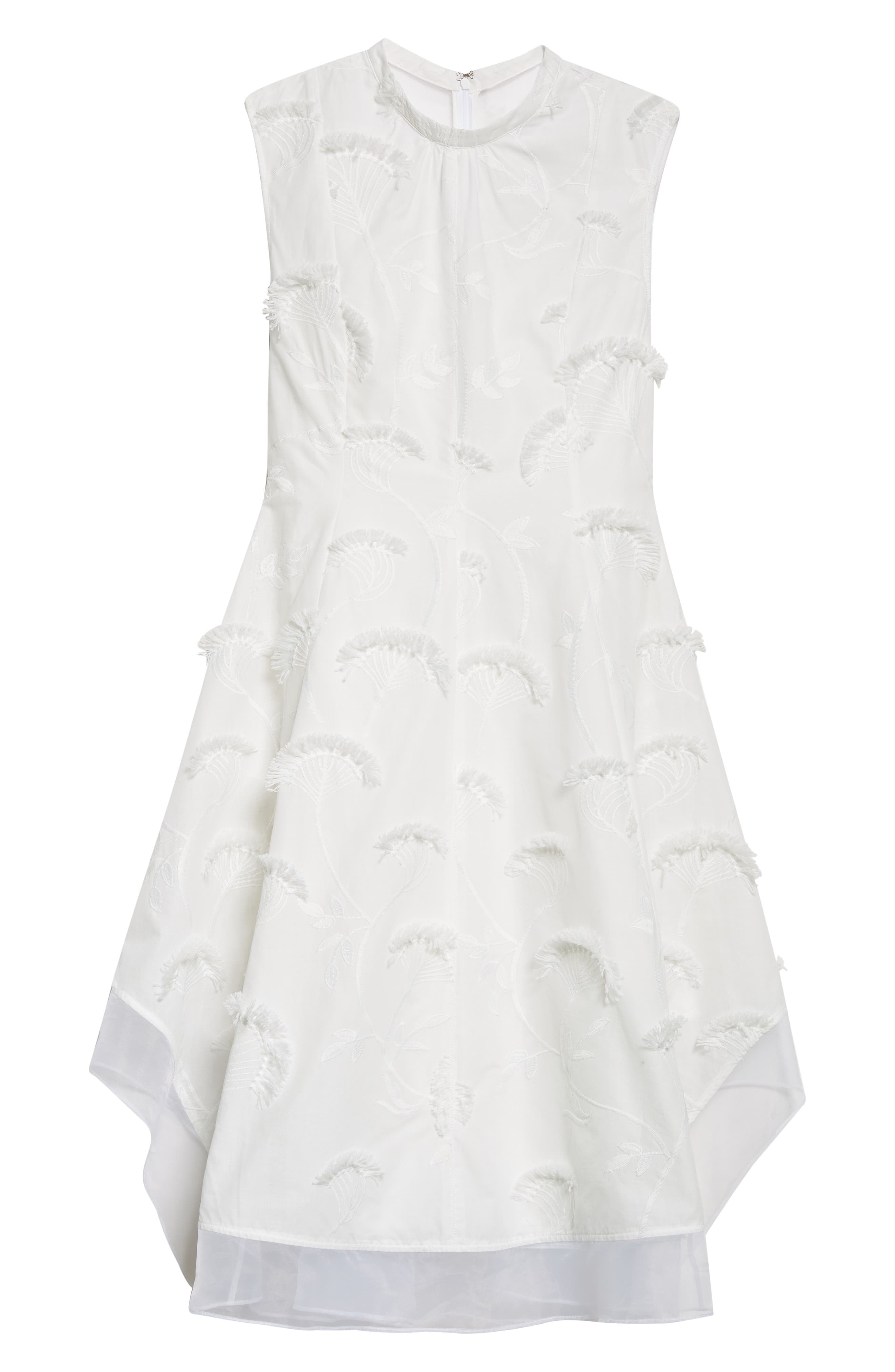 3.1 Phillip Lim Sleeveless Chiffon & Embroidery Dress in White at Nordstrom - 4