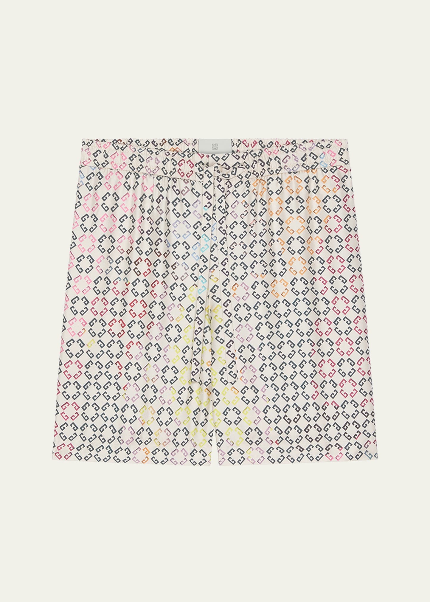 Men's Multicolor Monogram Silk Shorts - 1
