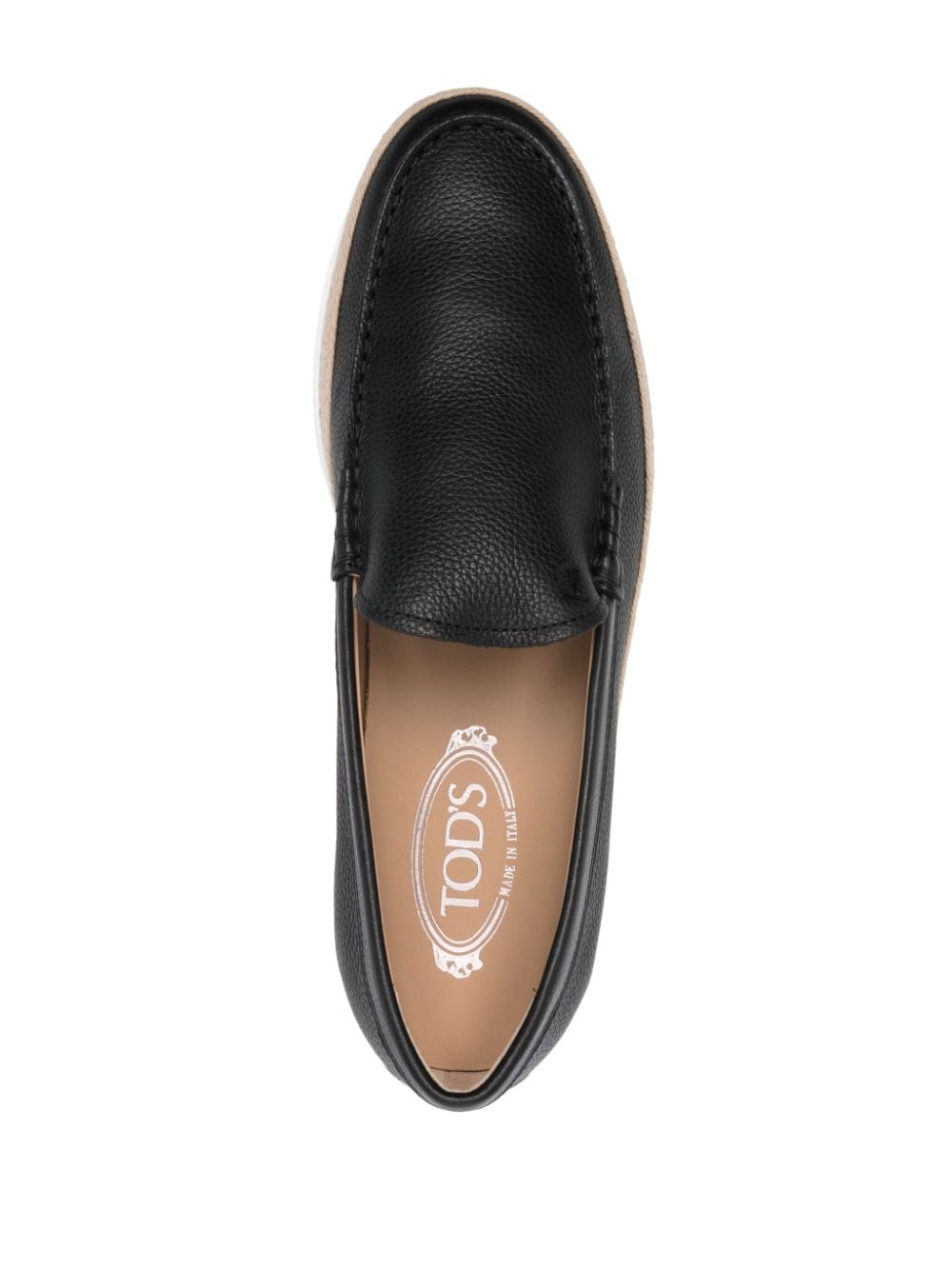 panelled leather loafers - 4