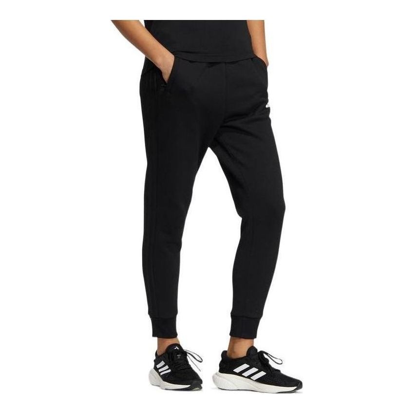 (WMNS) adidas Must Haves 3-Stripes Doubleknit Joggers 'Black' HM7072 - 2