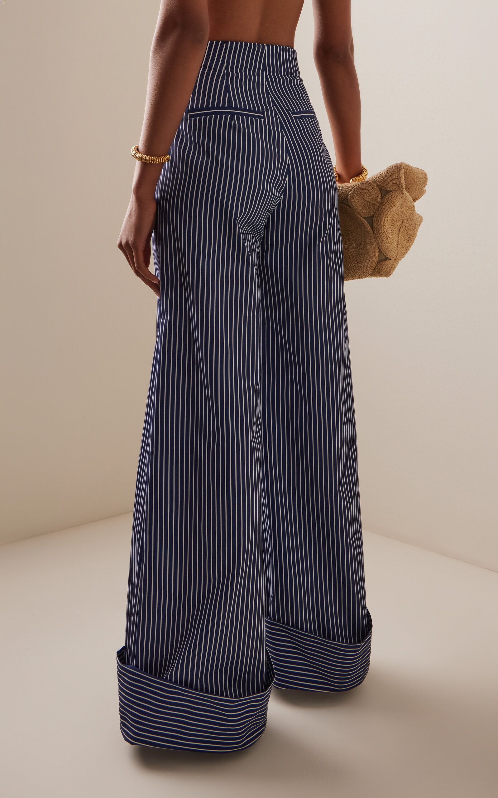 Refugios Cotton Twill Wide-Leg Pants navy - 4