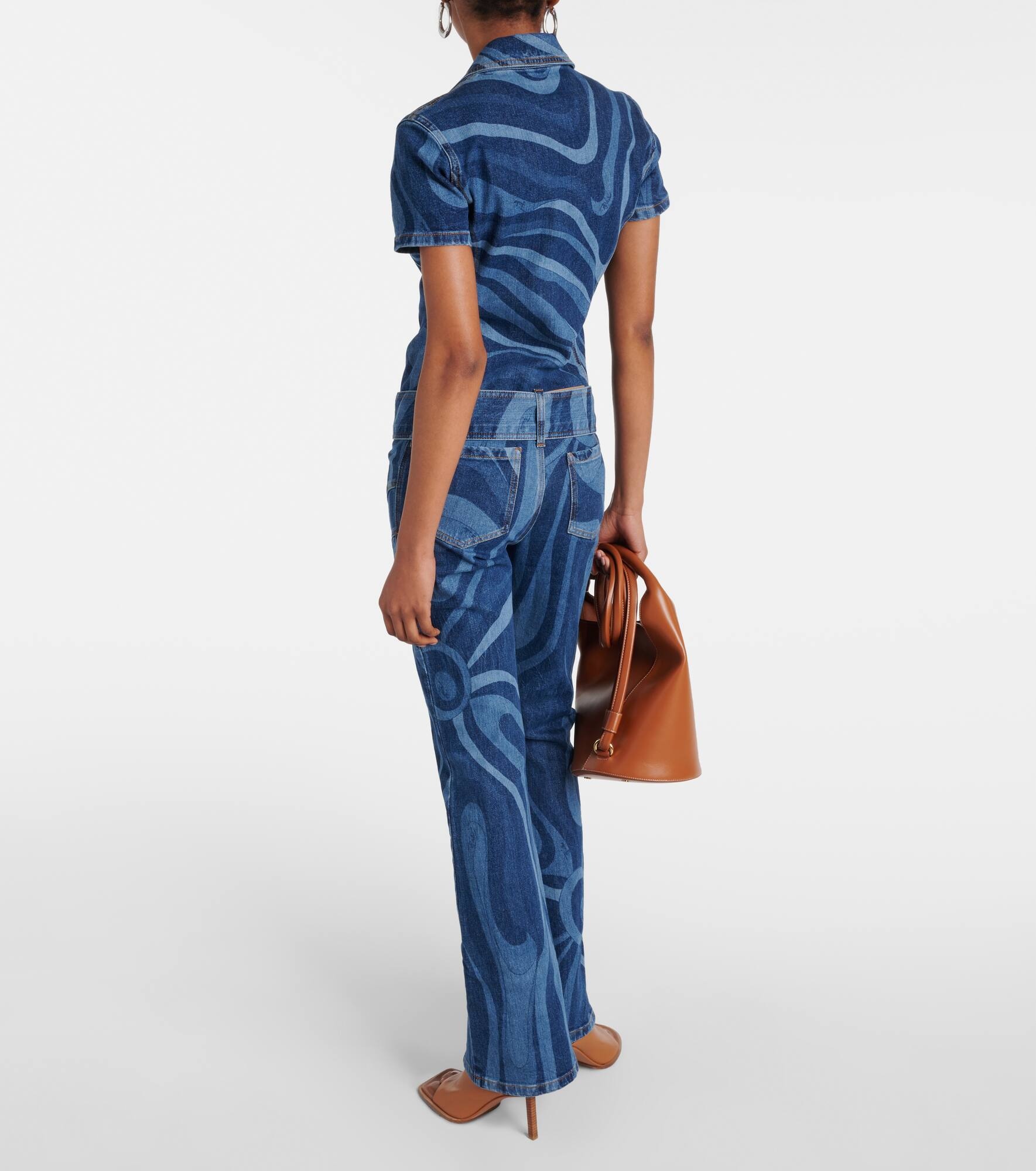 Marmo-printed denim jumpsuit - 3