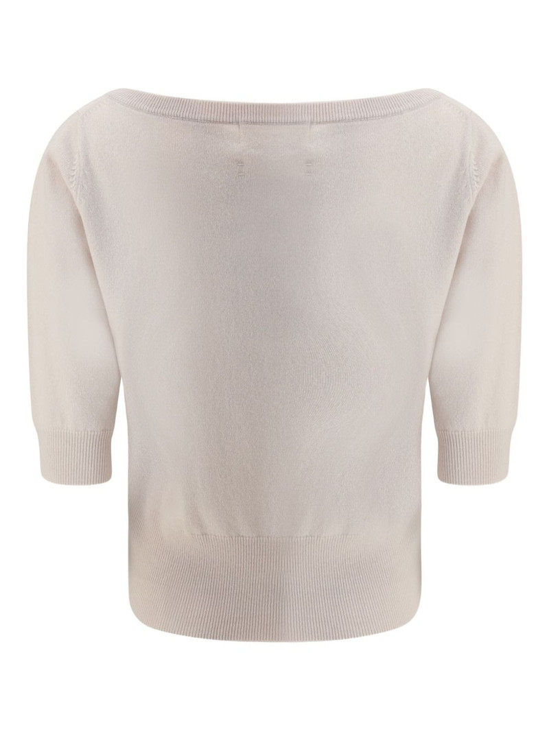 extreme cashmere puff-sleeve boat-neck knitwear outlook