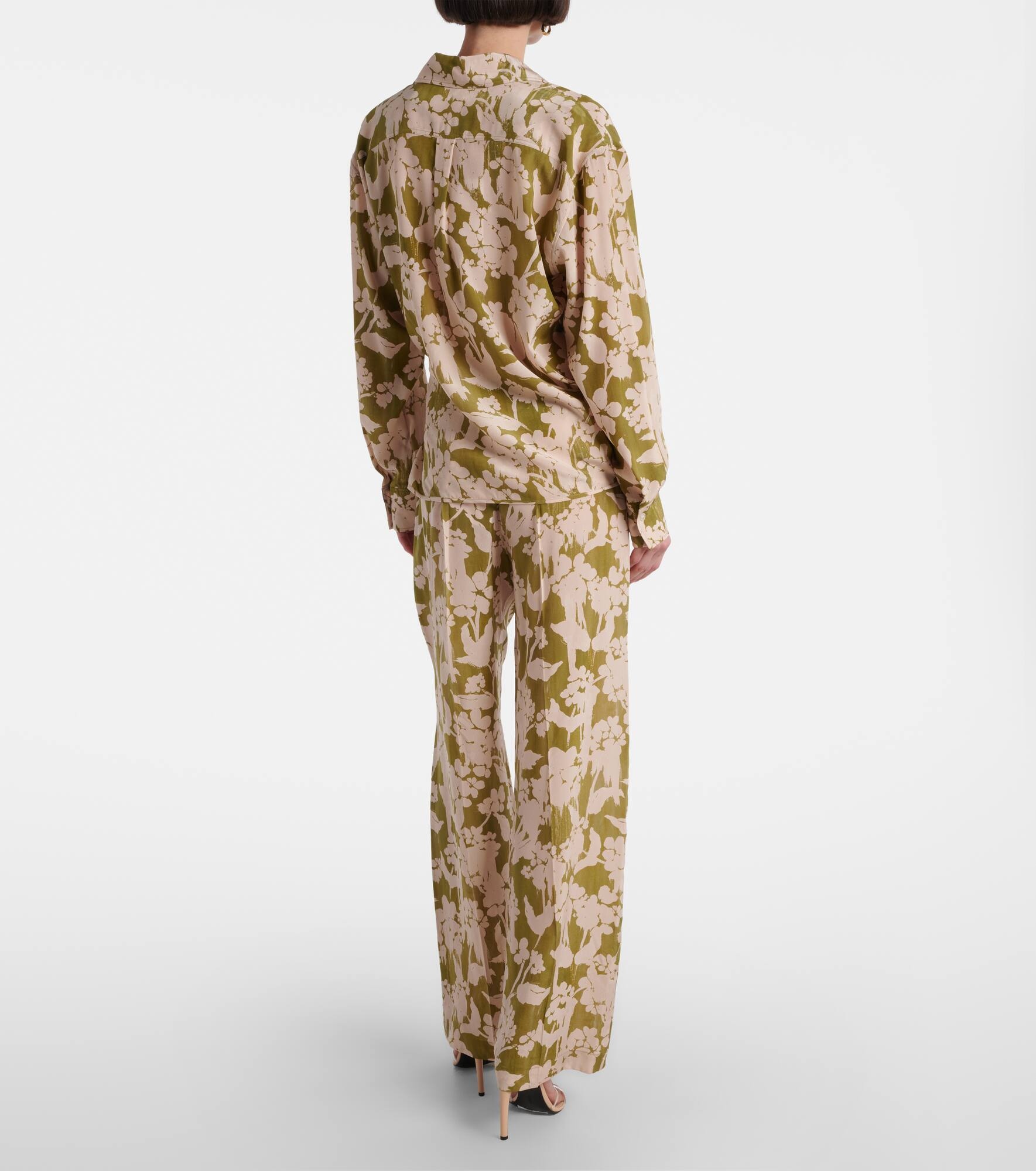 Printed gathered silk blouse - 3