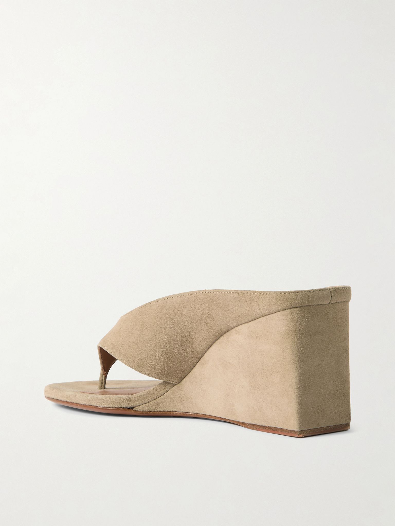 Tong 75 suede wedge sandals Beige - 3