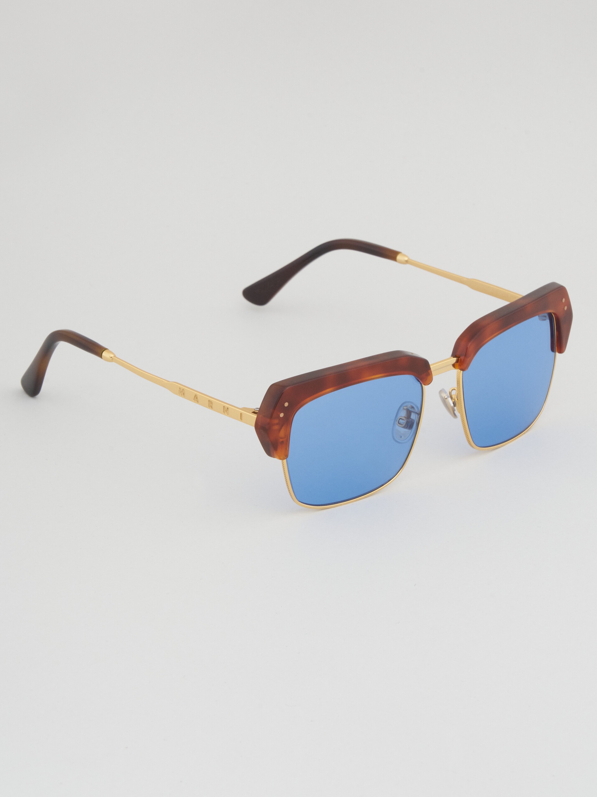 BLUE THREE GORGES METAL AND ACETATE SUNGLASSES - 2