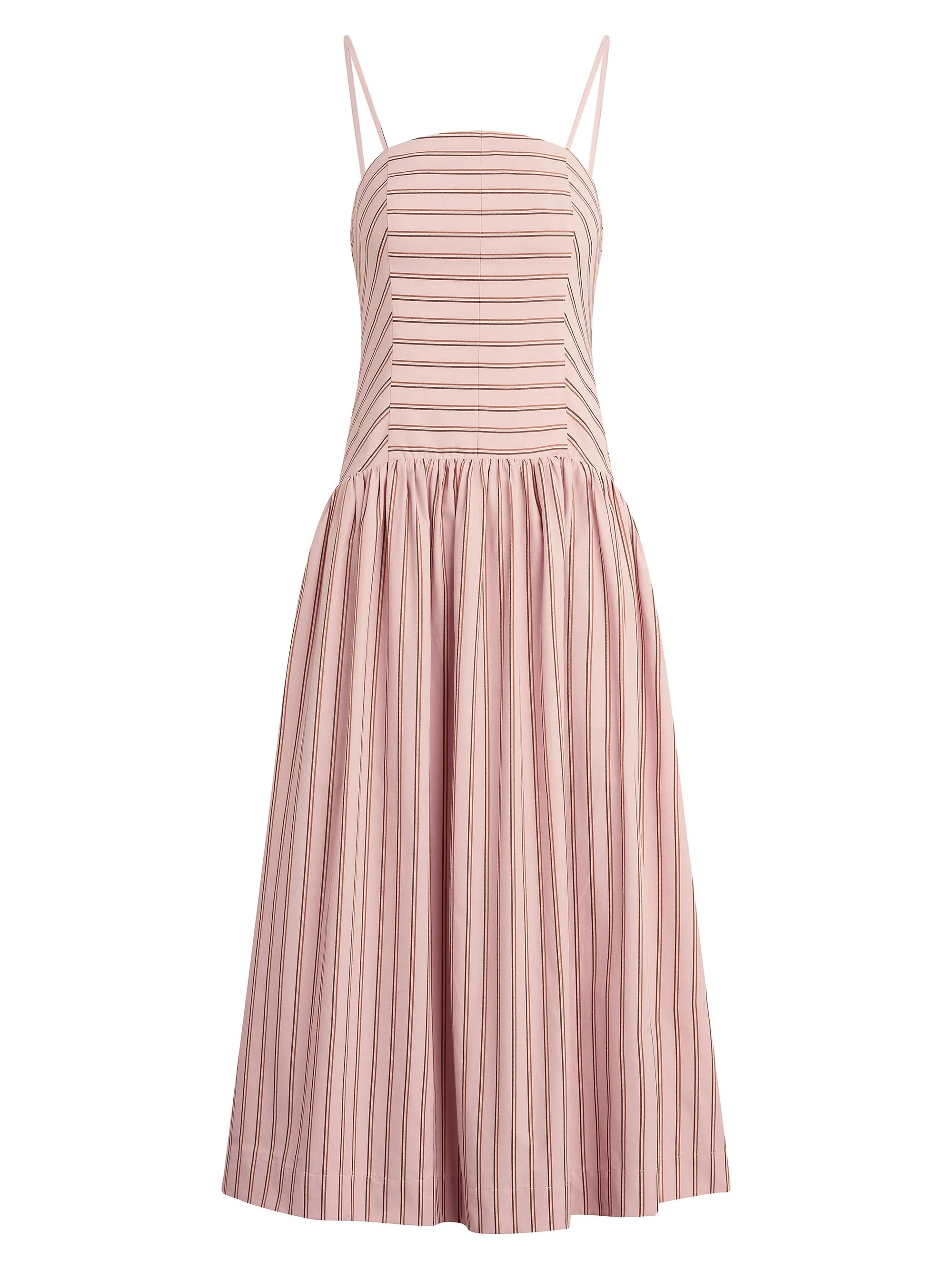 Women's The Mara Drop-Waist Midi-Dress - Blush Pink Stripe - 1