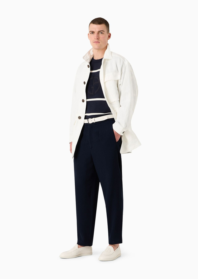 GIORGIO ARMANI Striped crew-neck jumper in cotton and cashmere outlook