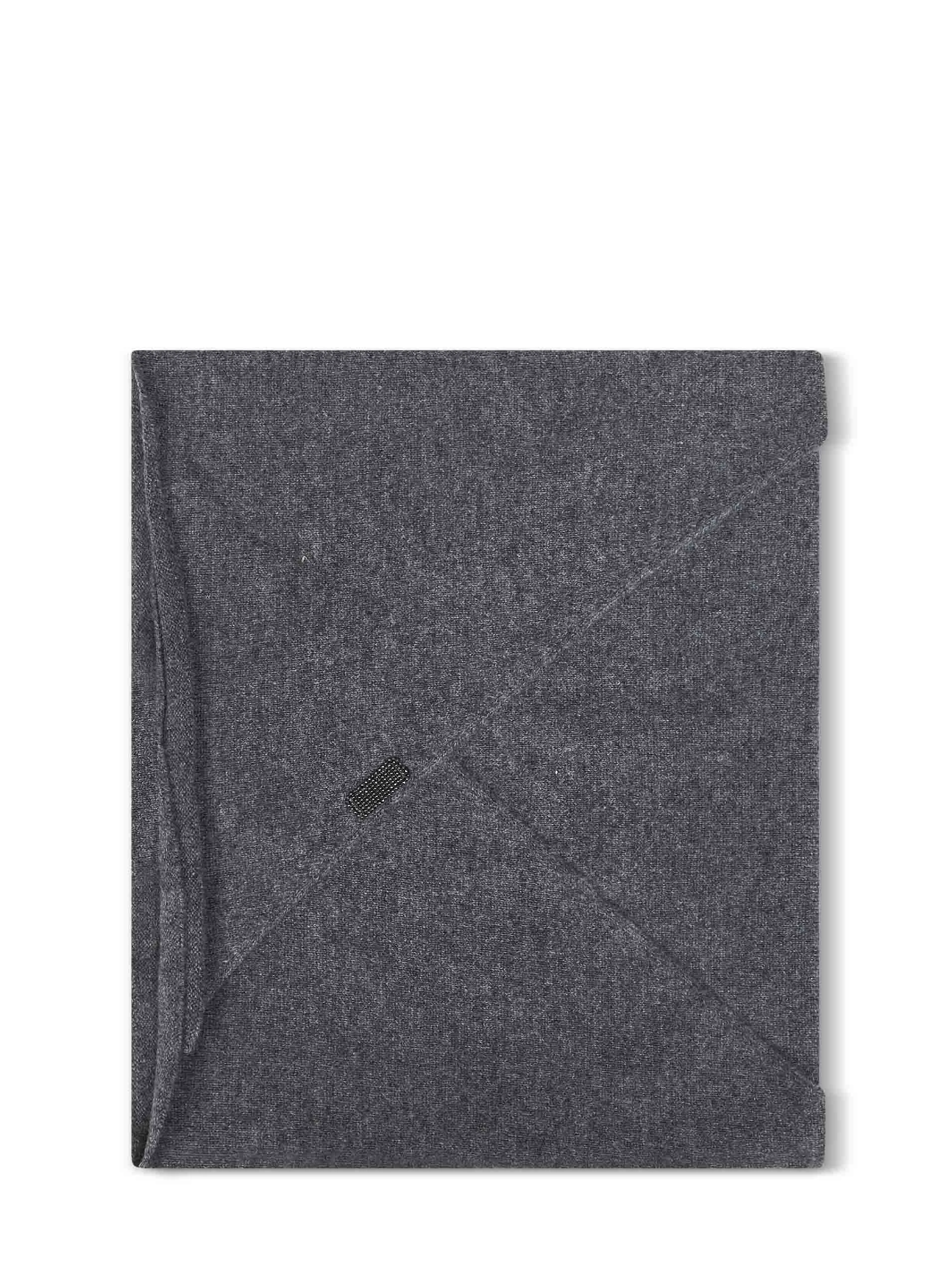 Brunello Cucinelli Women Lead Grey Cashmere Scarf With Monili - 1