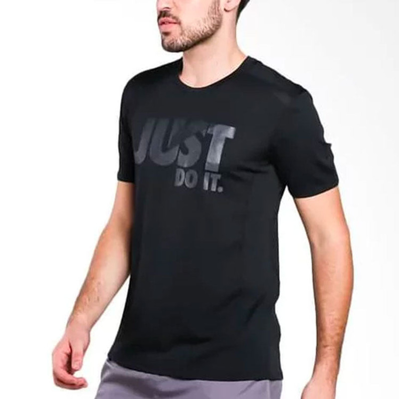 Men's Nike Alphabet Printing Sports Round Neck Pullover Short Sleeve Black T-Shirt AH2258-010 6