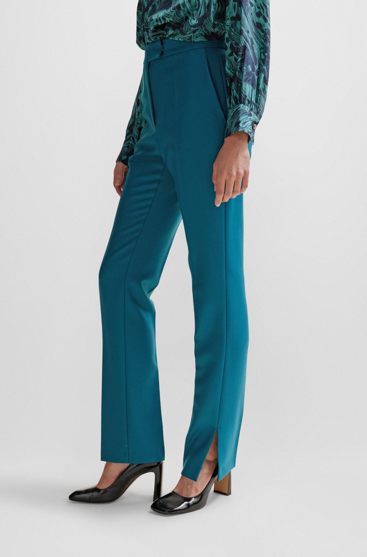 SLIM-FIT TROUSERS IN VIRGIN-WOOL TWILL - 5