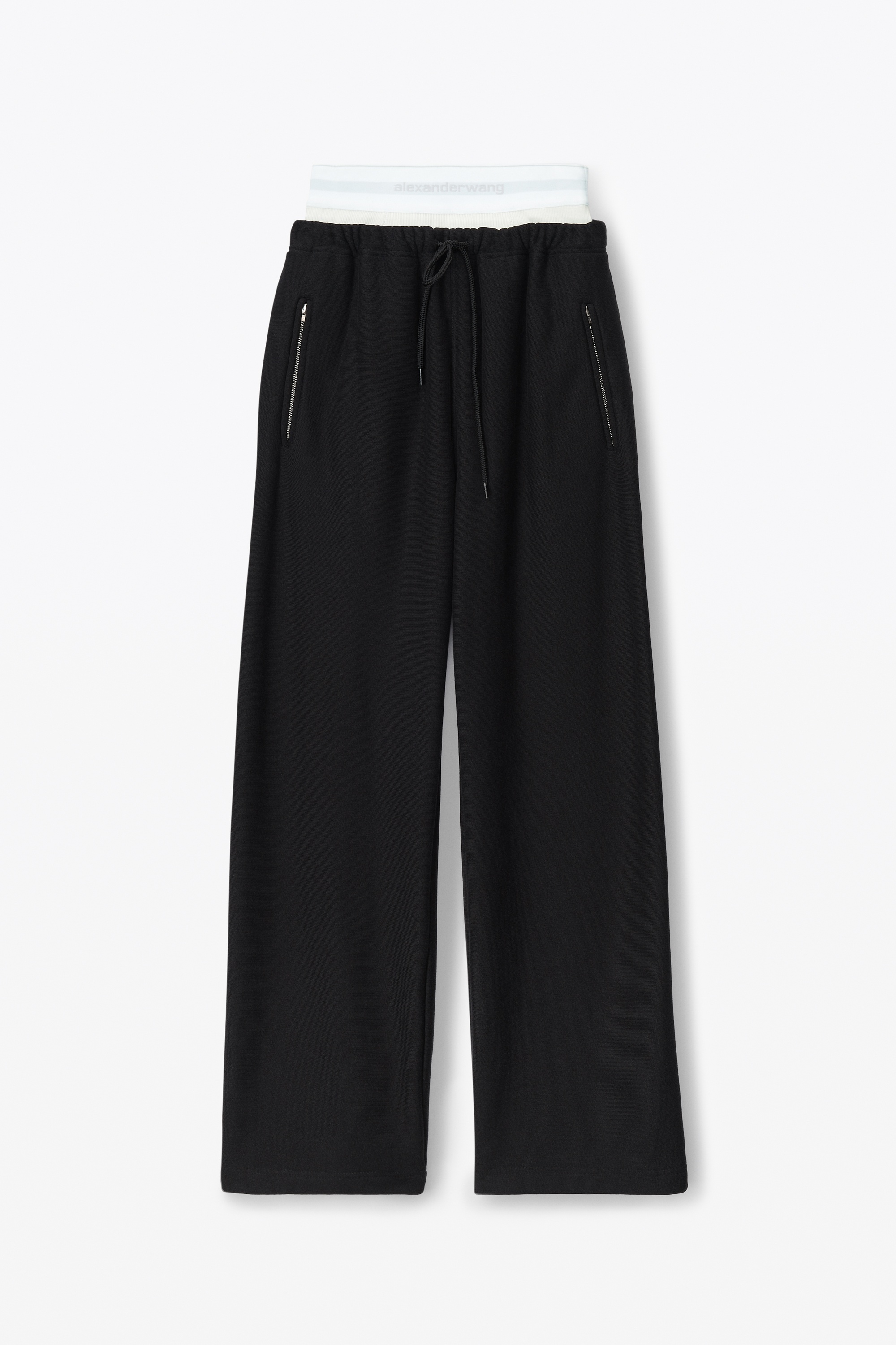 wide leg sweatpants with pre-styled detachable logo brief - 1