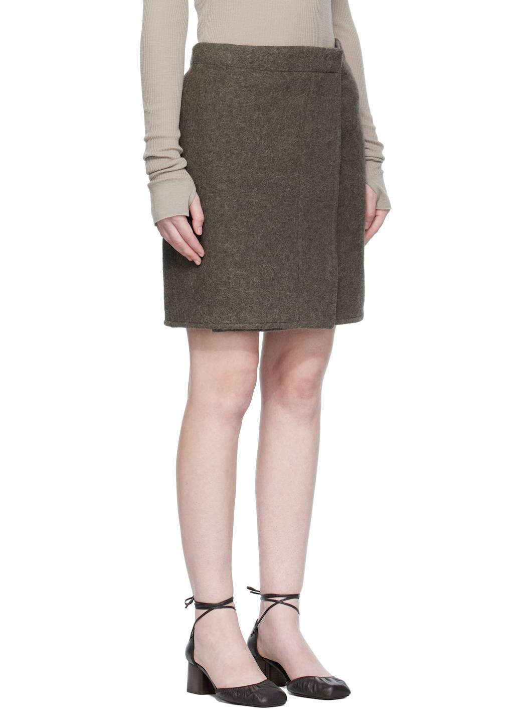 Khaki Wrapover Miniskirt - 2