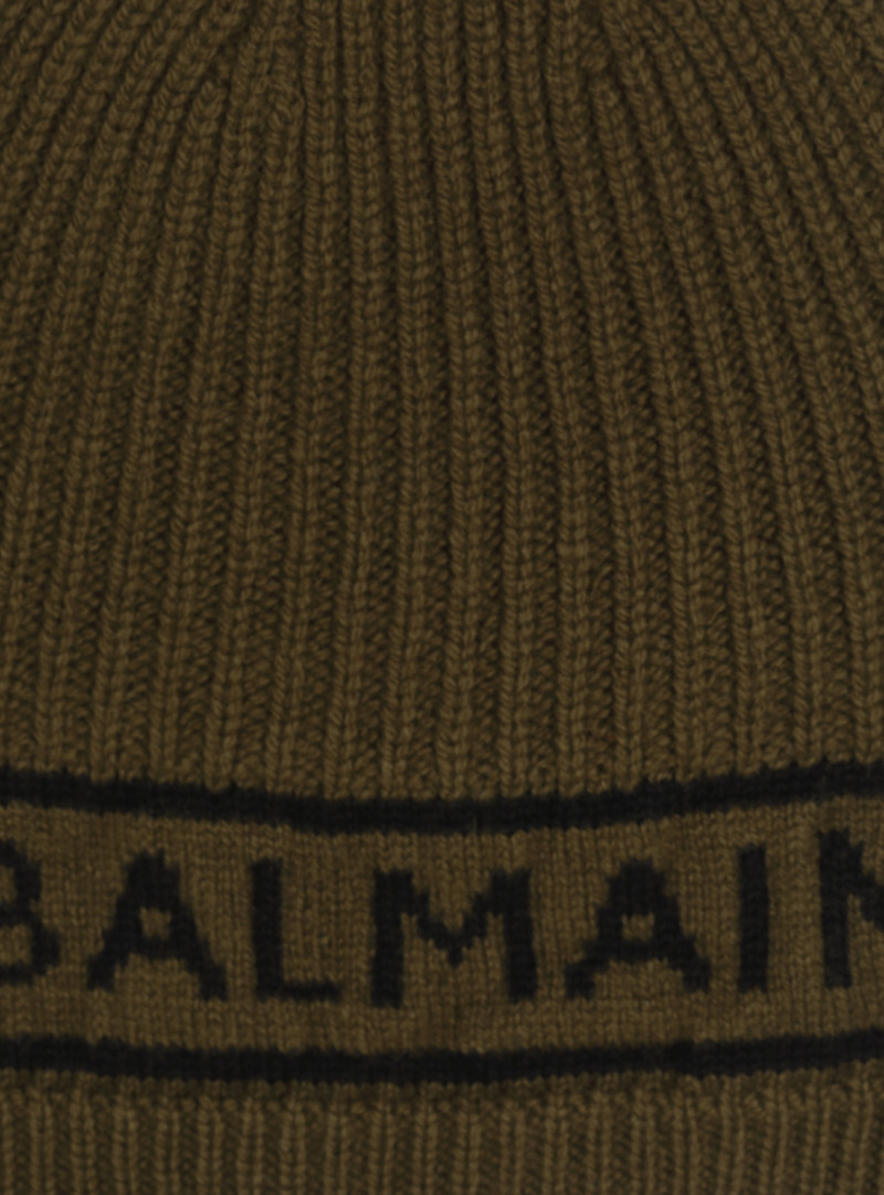Balmain logo embroidered wool hat 3