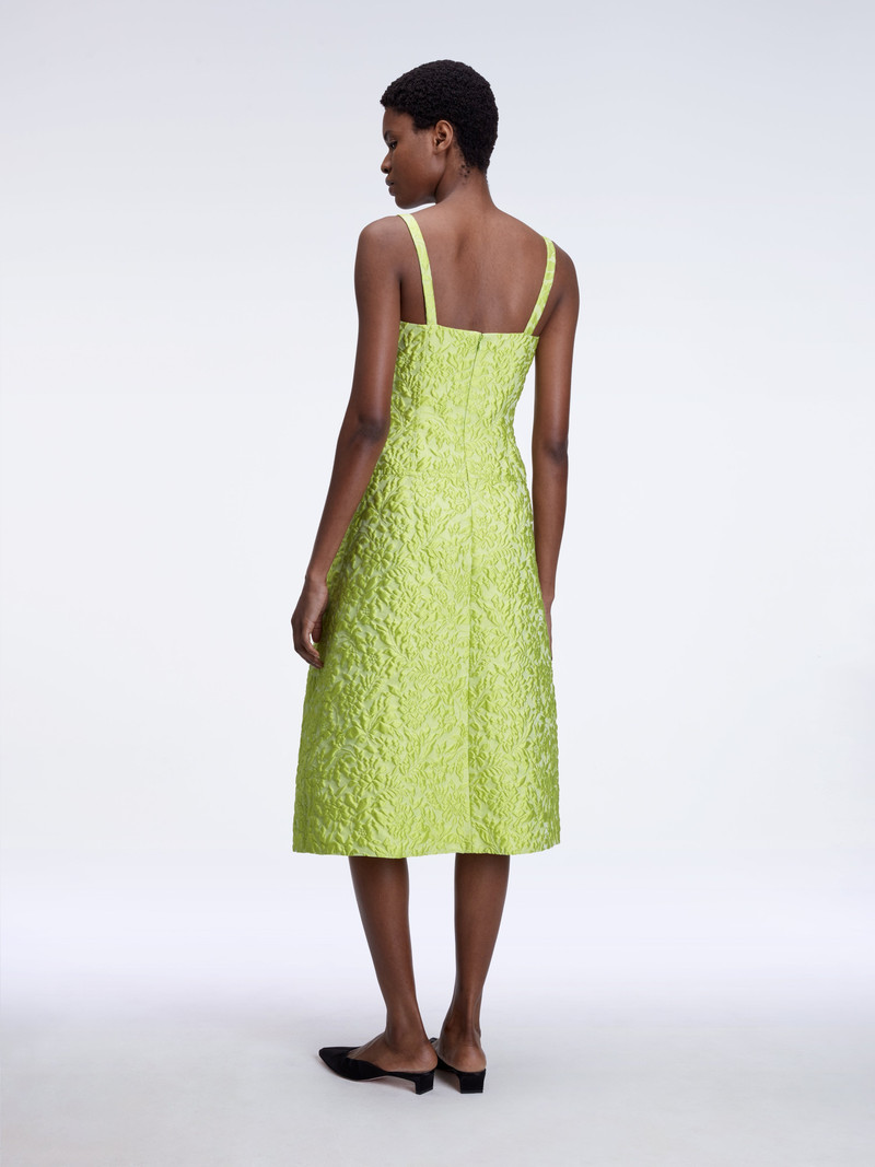 Emersyn Dress In Lime Green Embossed Cloque 5