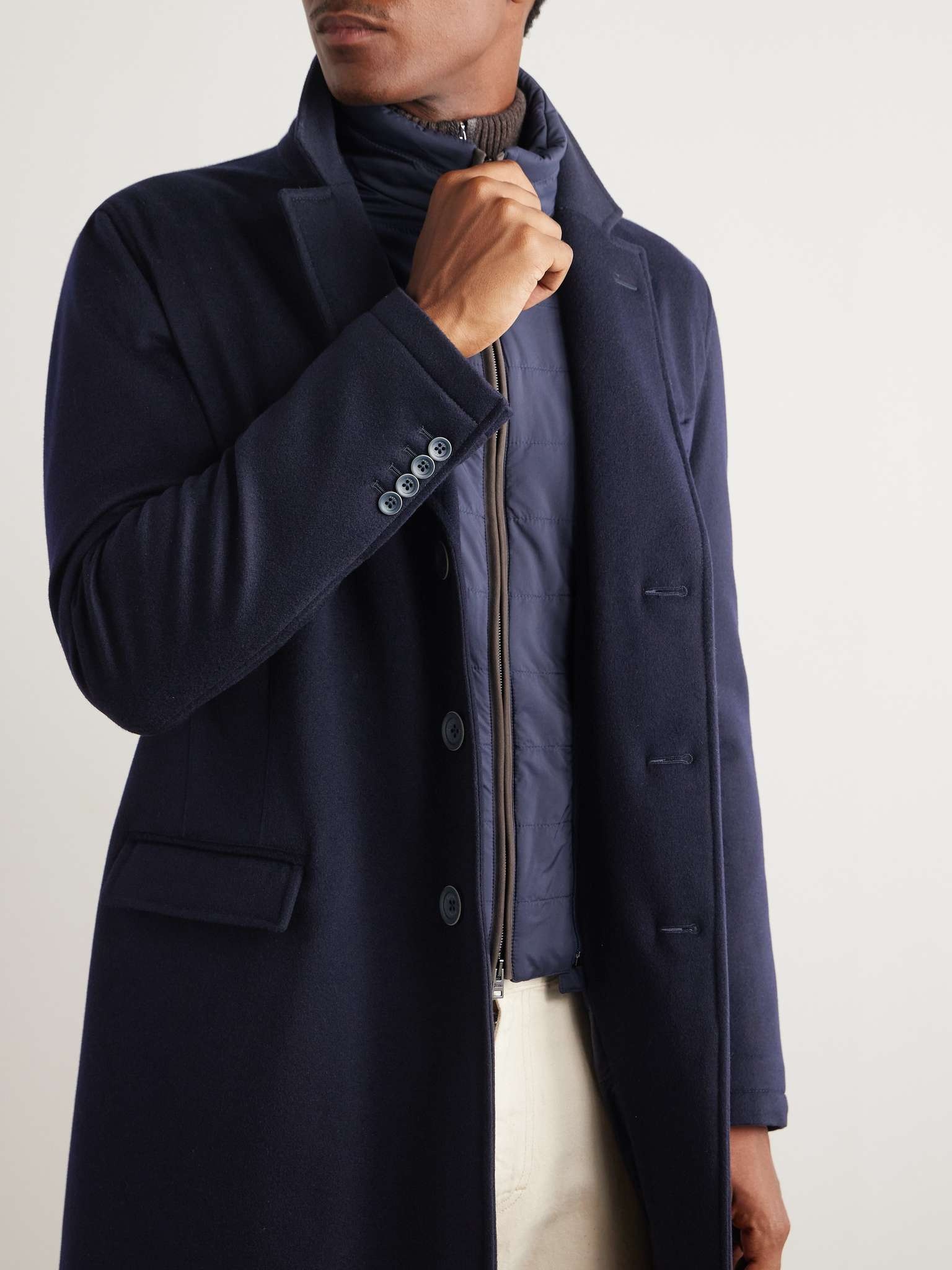 Shell-Trimmed Wool Coat with Detachable Gilet - 6