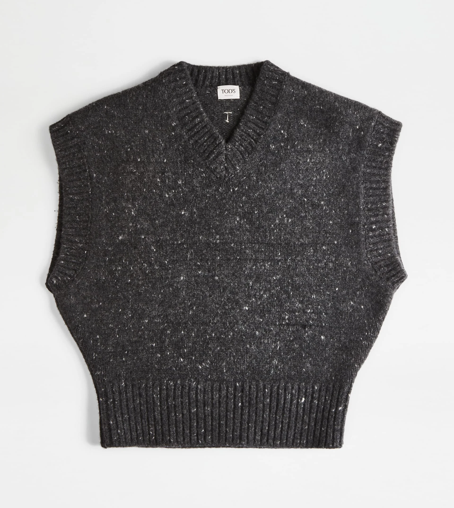 CASHMERE BLEND VEST - GREY - 1