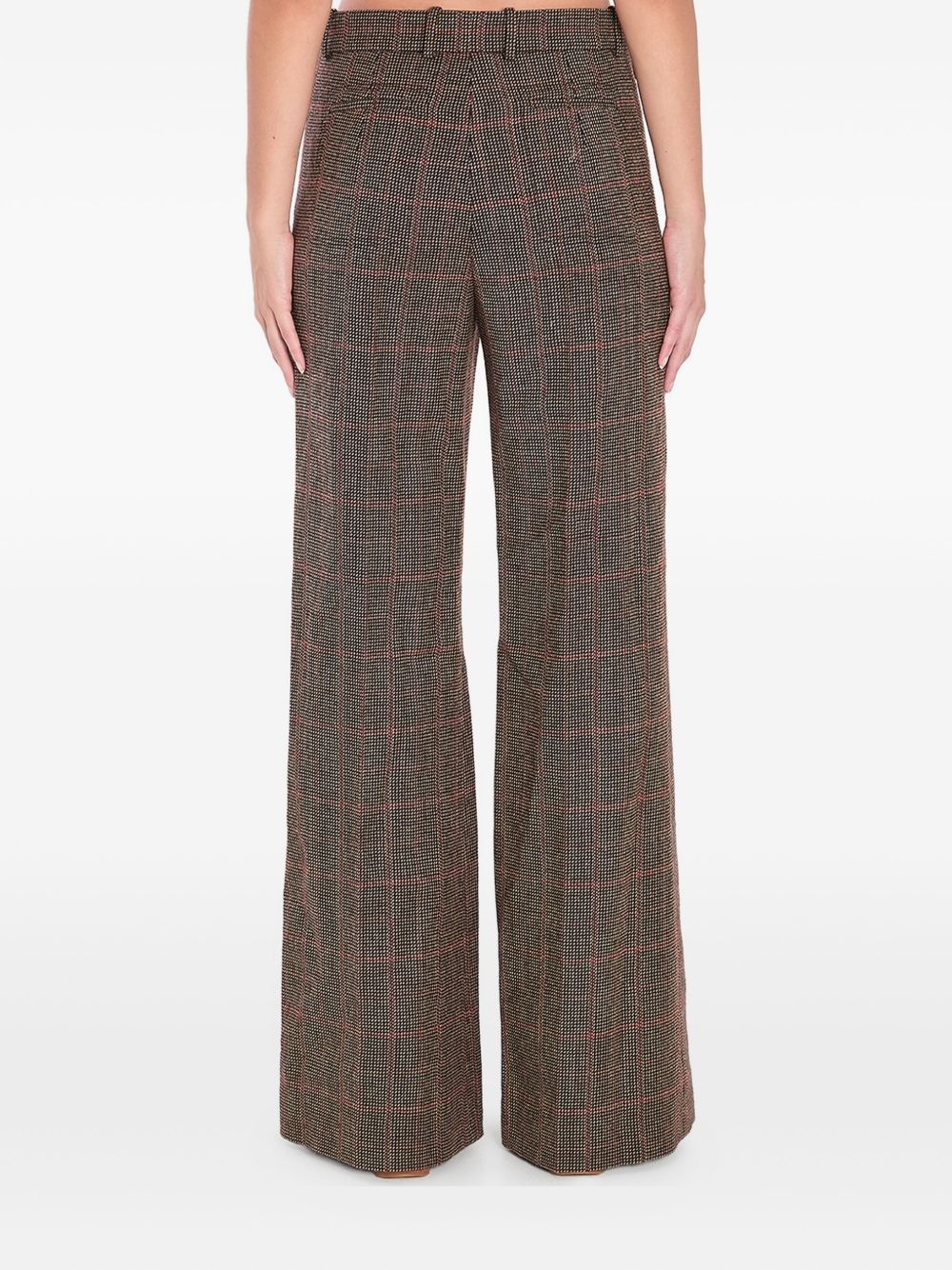 tailored checked wool trousers - 3