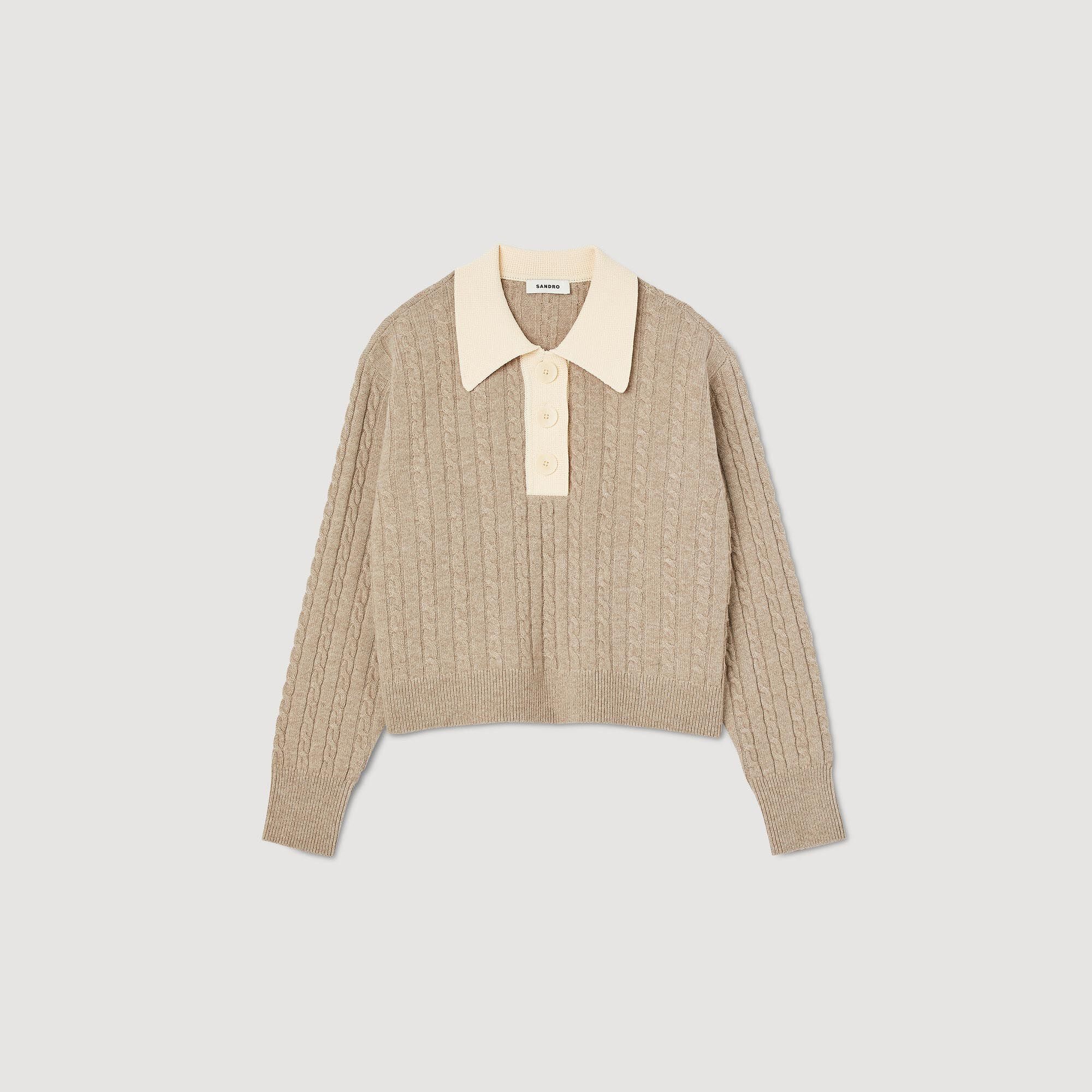 CROPPED CABLE-KNIT SWEATER - 1