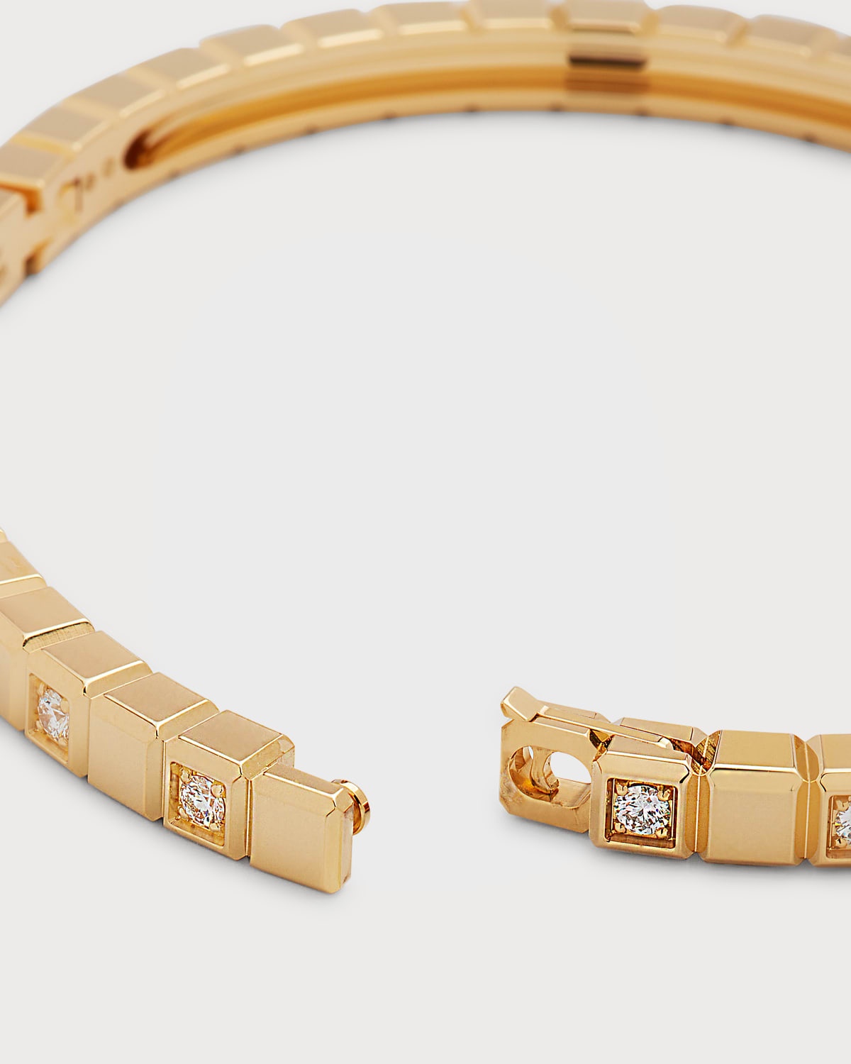 Ice Cube 18K Yellow Gold Alternating Diamond Bracelet, Size Medium - 4