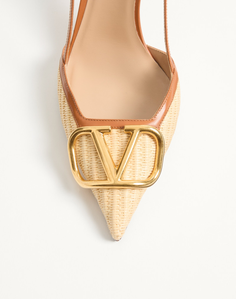 Valentino VLOGO SIGNATURE RAFFIA SLINGBACK PUMPS 80MM outlook