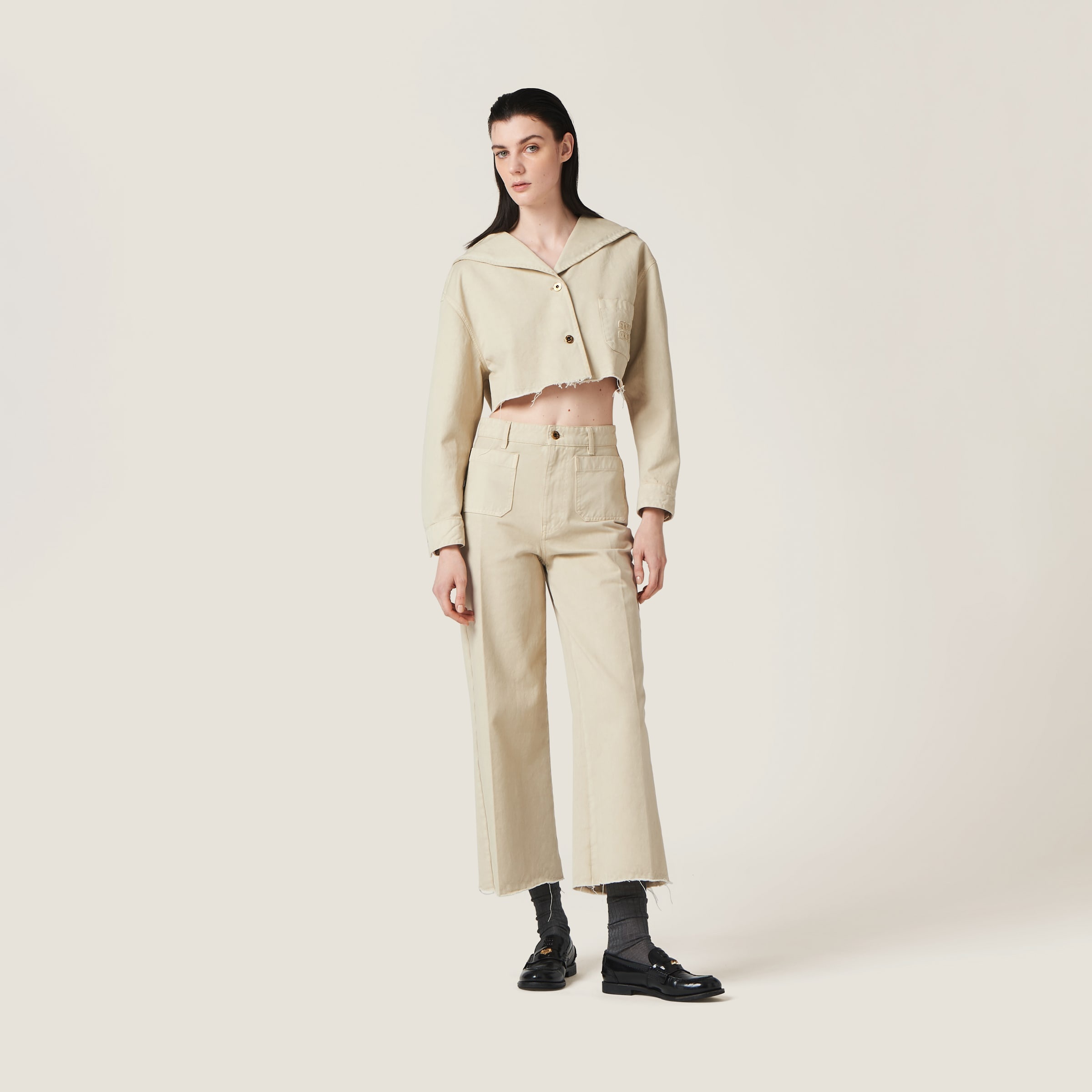 Garment-dyed gabardine pants - 2