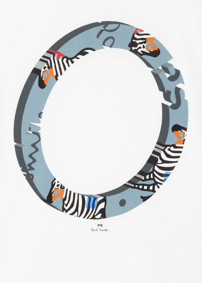 Paul Smith White 'Zebra Ring' Print T-Shirt outlook