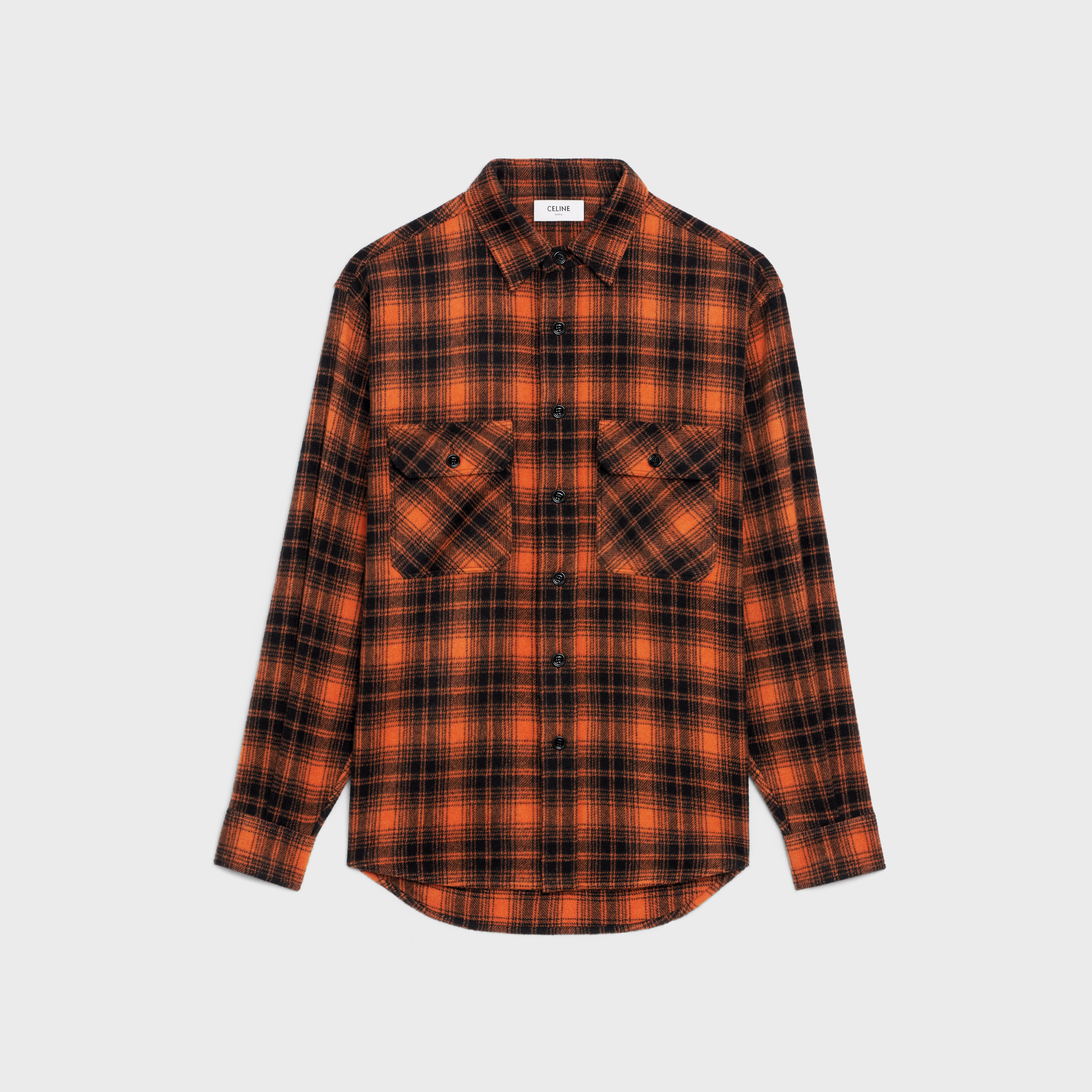 LOOSE SHIRT IN CHECKED WOOL - 1